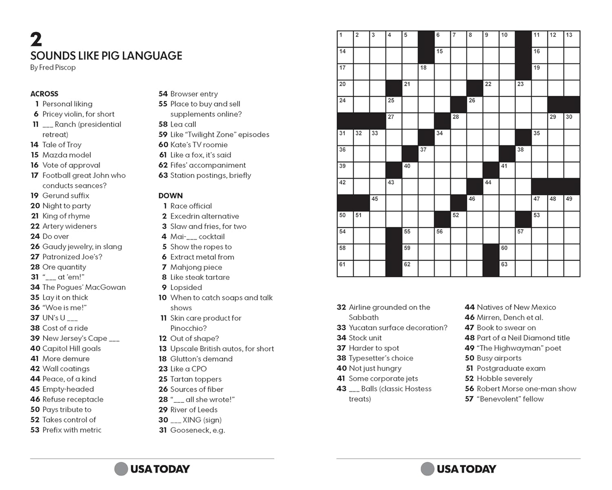 Usa Today Free Printable Crossword Puzzles