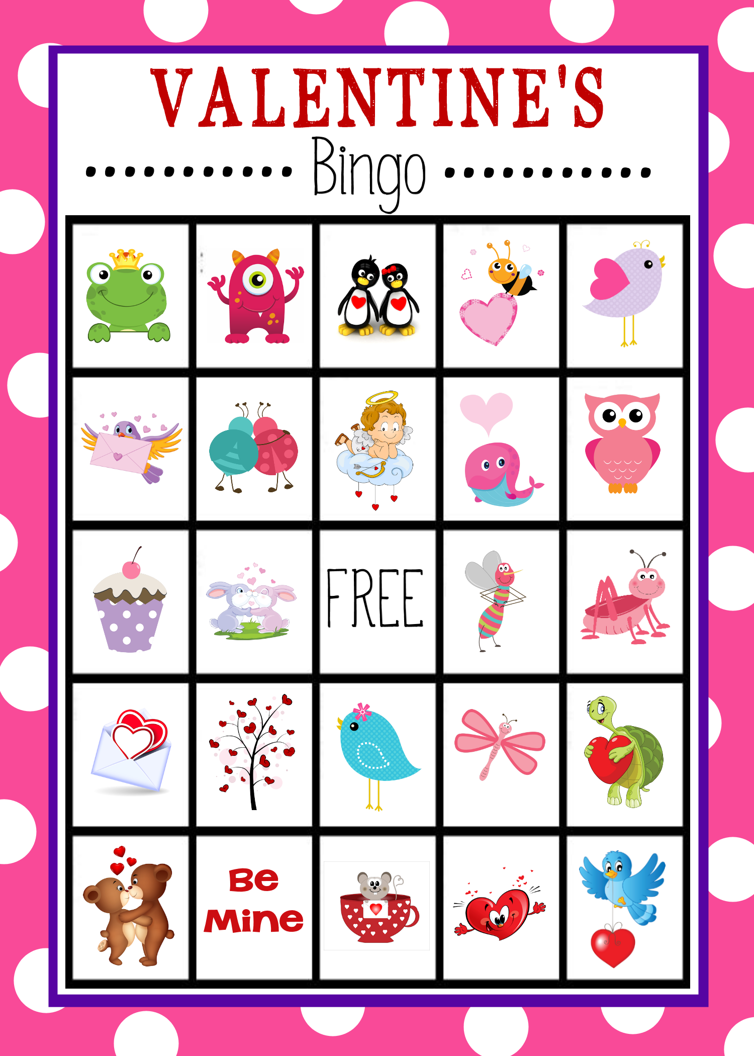 Valentine Day Bingo Cards Printable