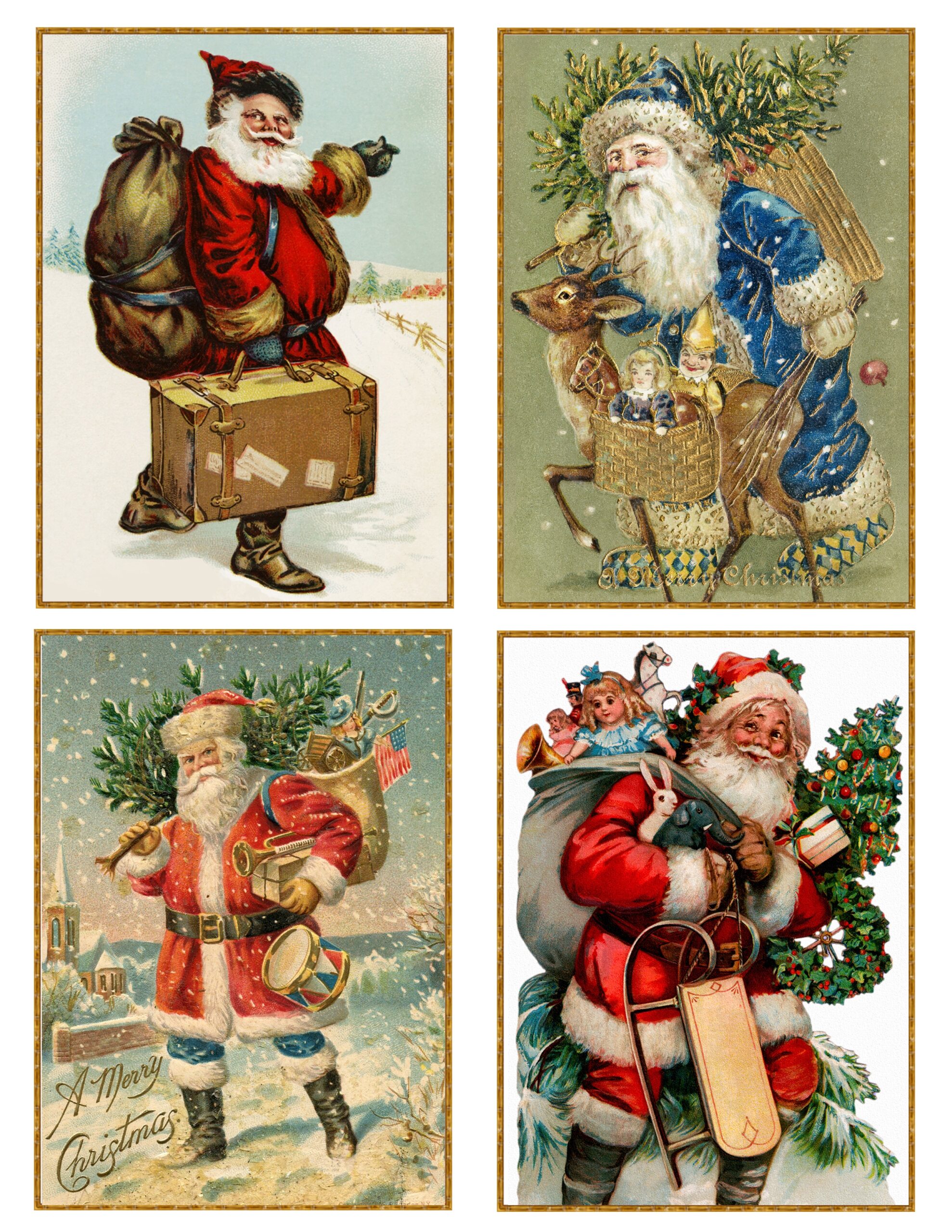 Vintage Santa Printable Gift Tags Centsational Style