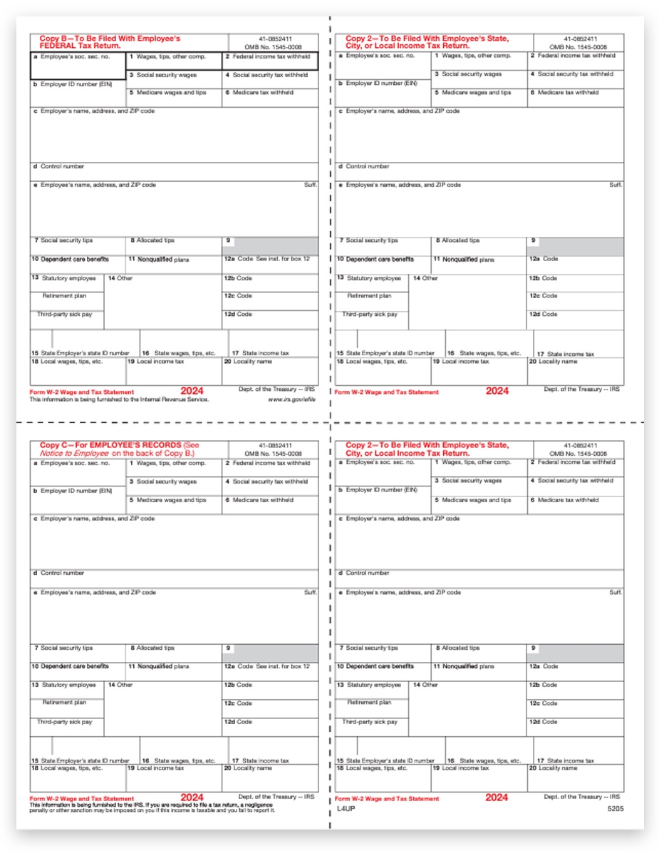 Printable W2 Form For Employees