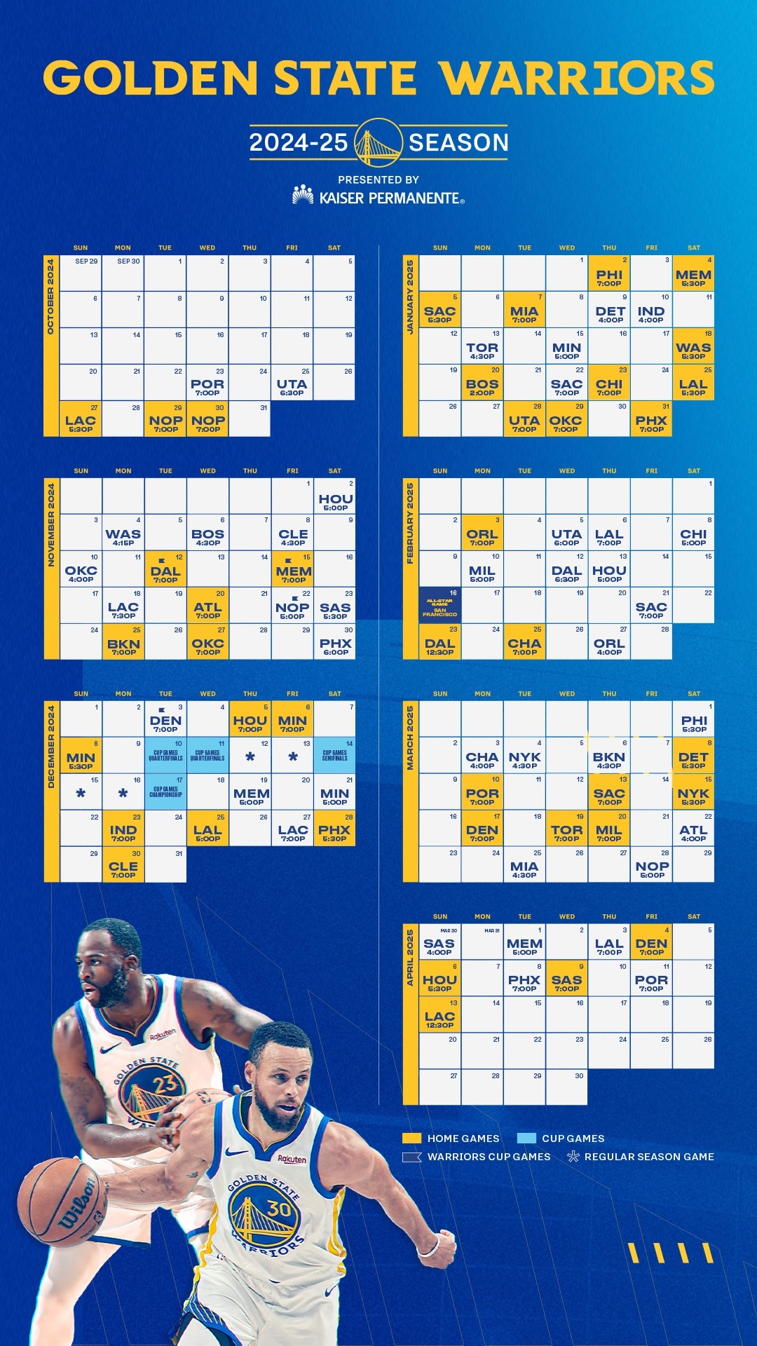 Warriors Announce 2024 25 Regular Season Schedule