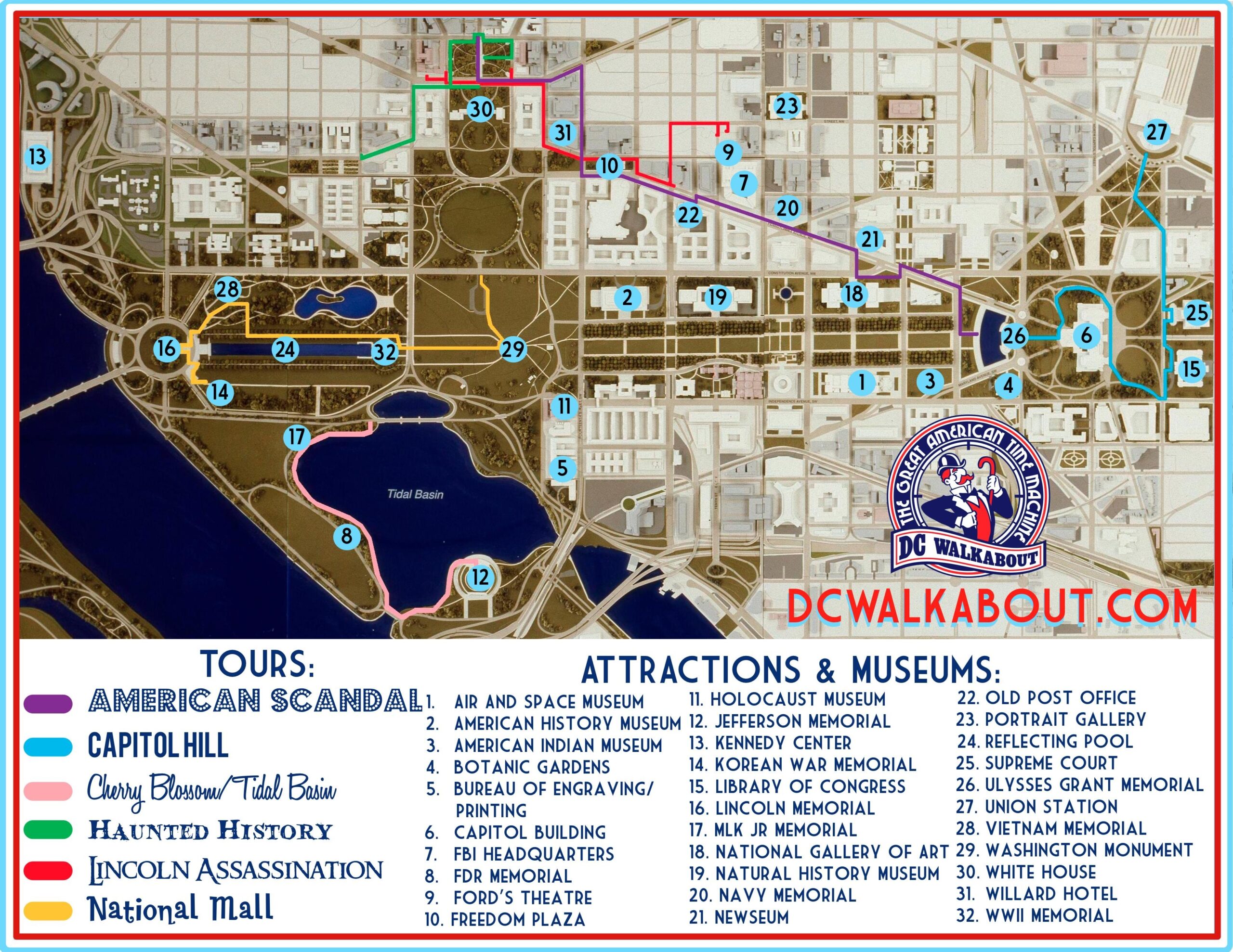 Washington Dc Visitor Map Washington Dc Visitors Guide Map District Of Columbia USA 
