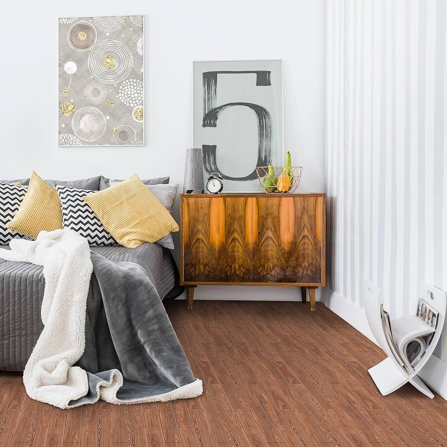 WAVAPAL Faux Wood Parquet Laminate Print Peel And Stick Flat Contact Paper Vinyl Flooring Floor Sticker Wood Wall Panels Flooring For Living Room Bedroom Kitchen 15 7x78 7 Amazon Tools Home Improvement