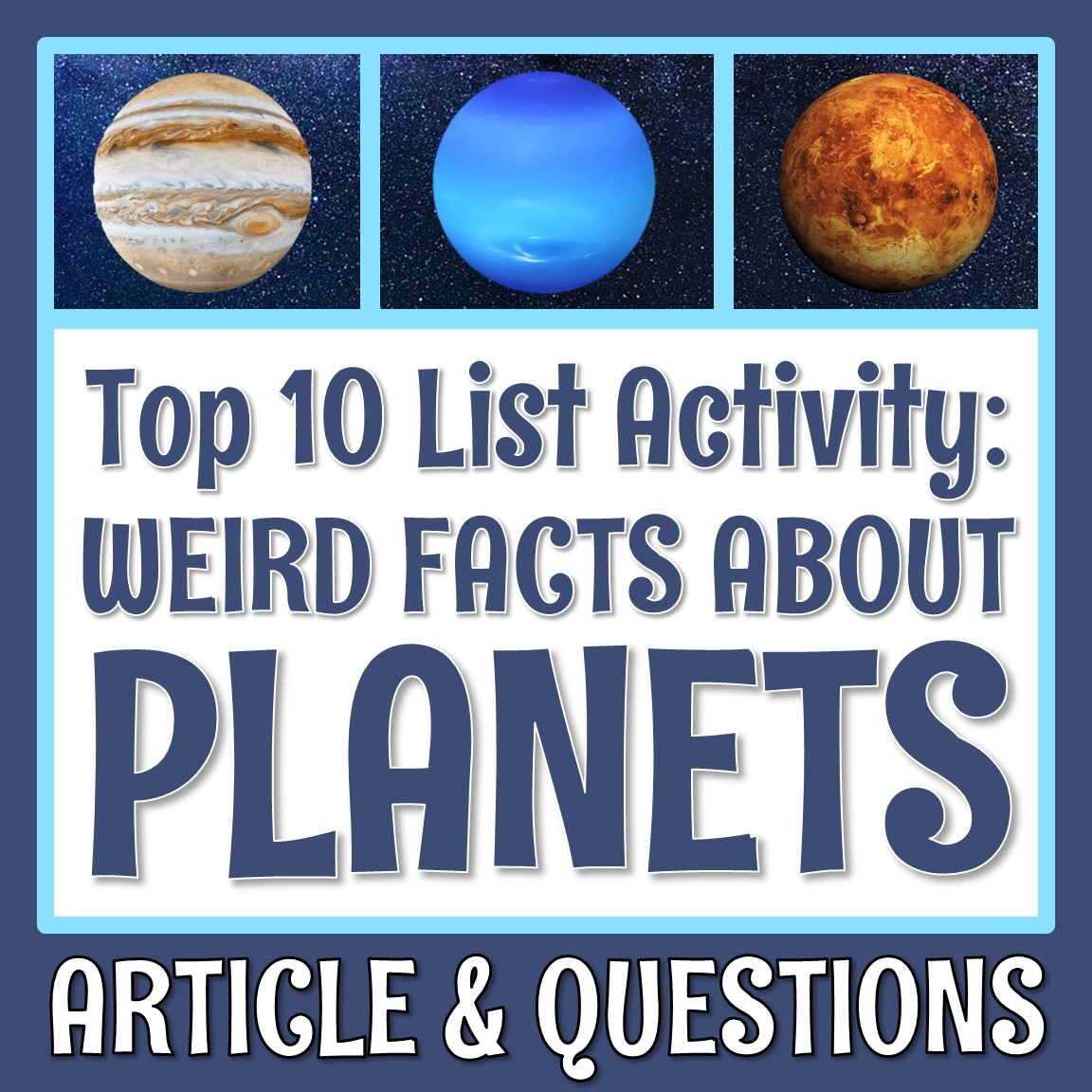Weird Planets Facts Reading And Worksheet Flying Colors Science