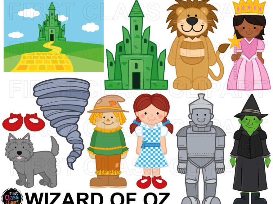 Wizard Of Oz Clipart Dorothy Tin Man Lion Clipart Oz Good Witch Wicked Witch Small Commercial Use SVG And PNG Etsy
