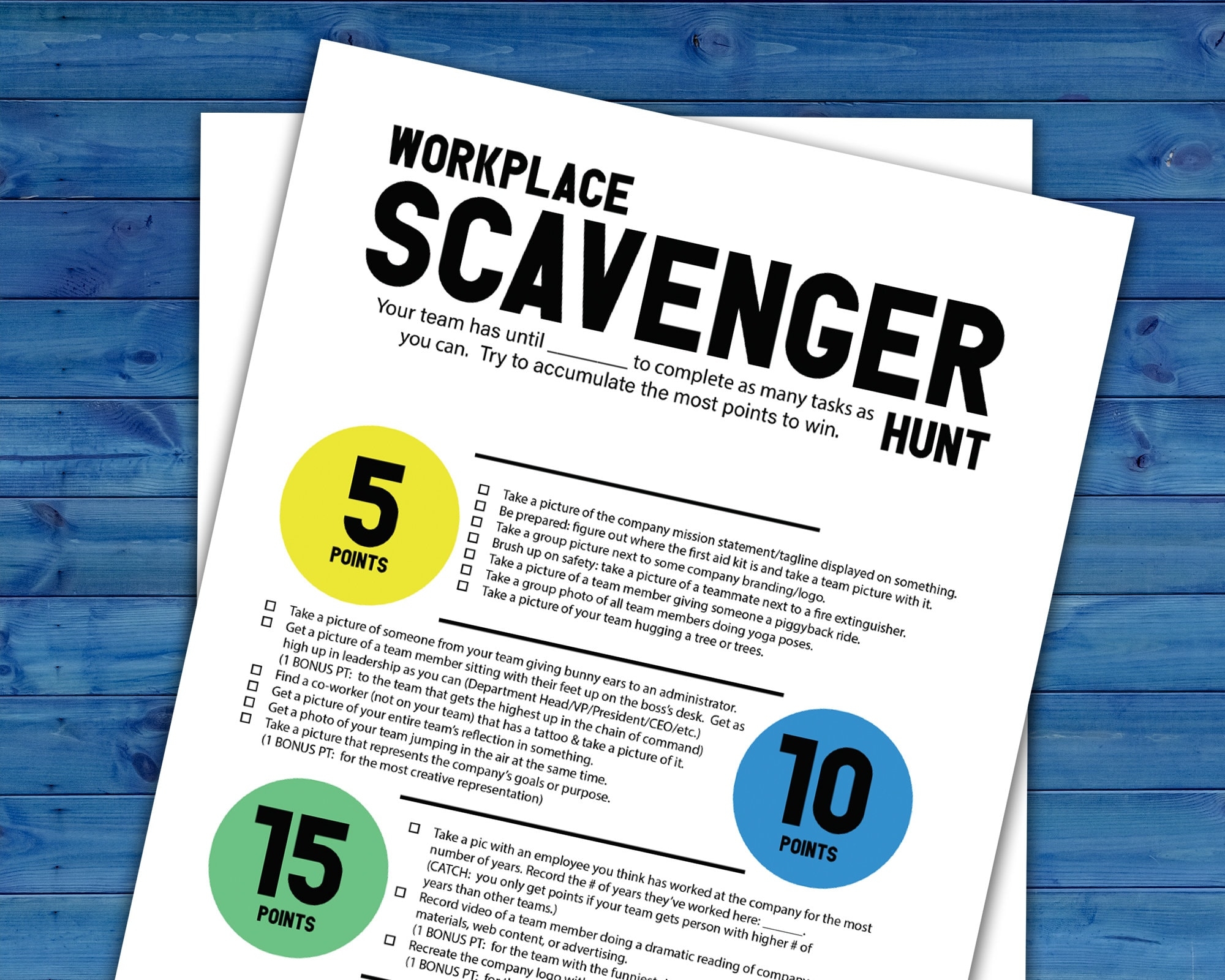 Workplace Team Scavenger Hunt Printable Activity Work Team Building Challenge Printable Co worker Group Ice Breaker Game Etsy