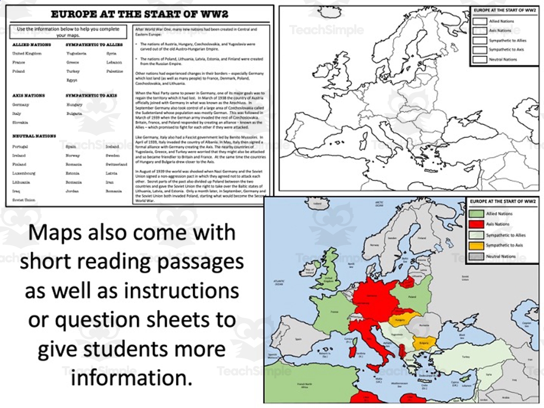 World War 2 Map Worksheets Printables